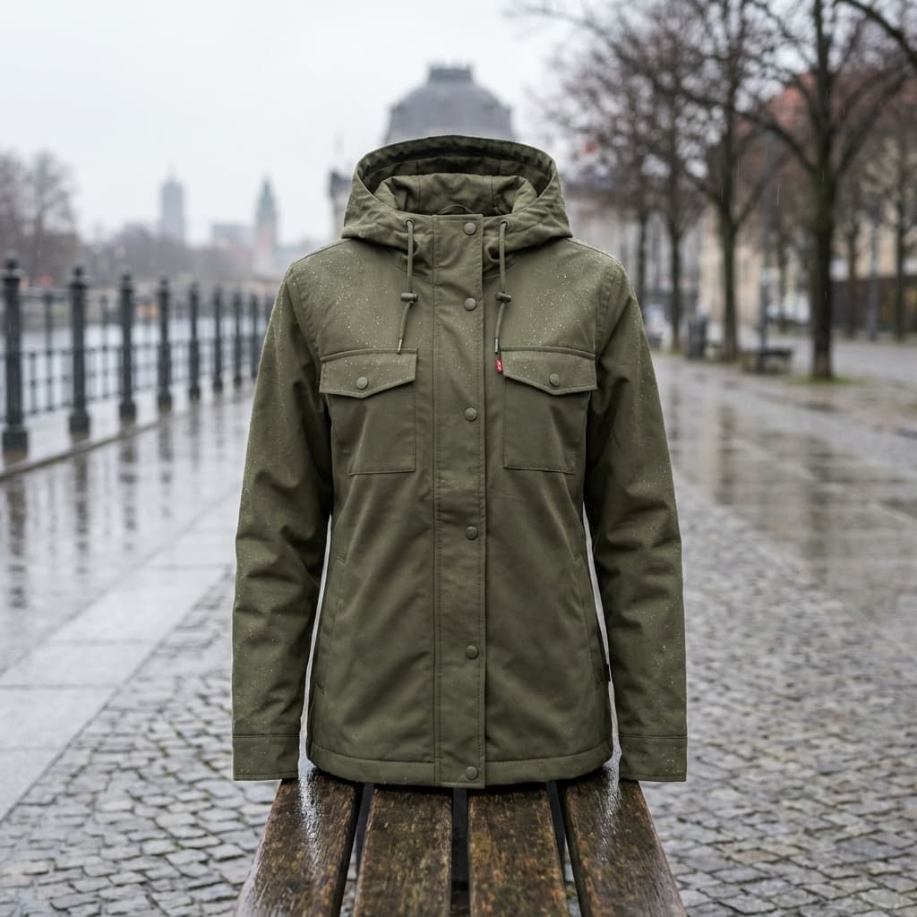 Levi's Water Resistant Hooded Rain Jacket